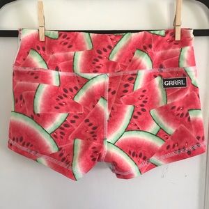 Watermelon print spandex shorts